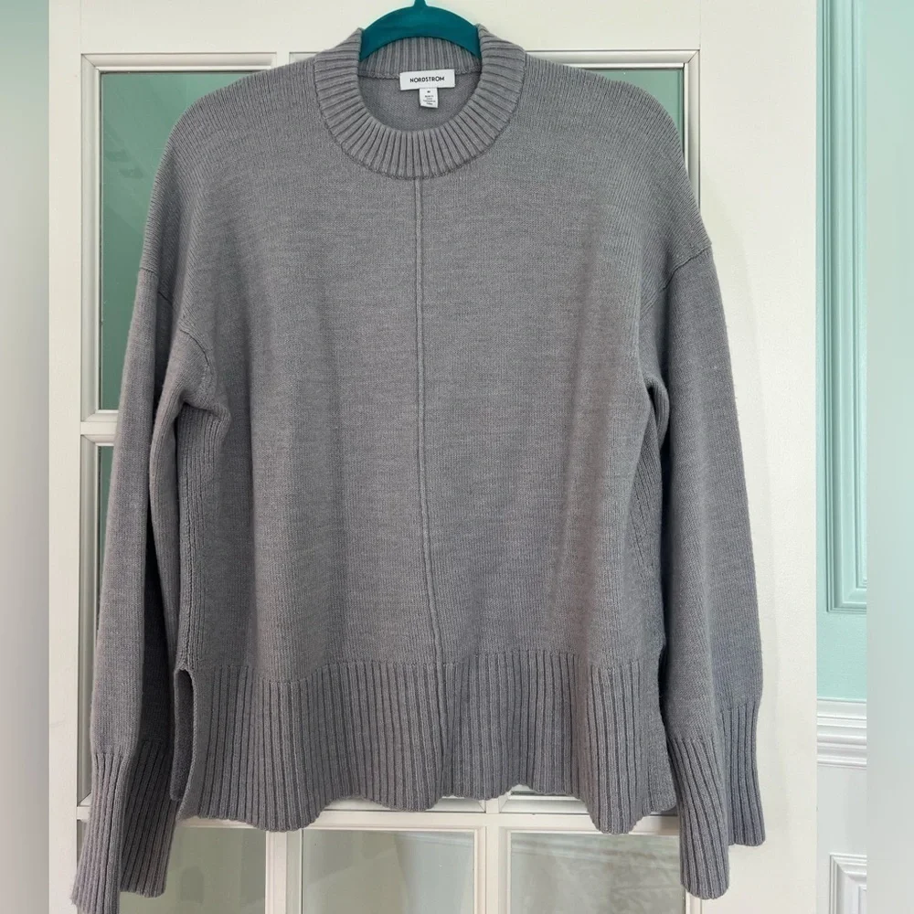 Nordstrom Wide Sleeve Sweater | Grey Heather | M
